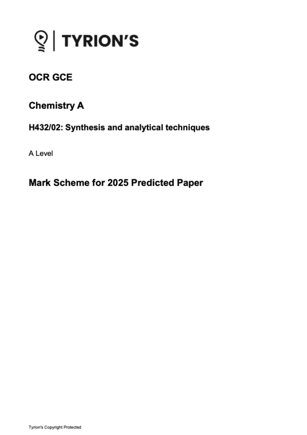OCR A Level Chemistry A 2025 Predicted Papers H432 - Image 4