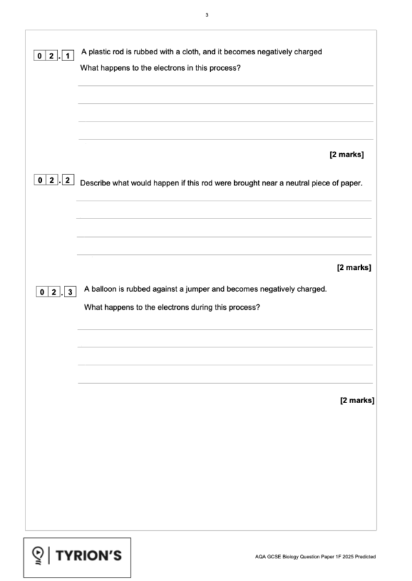 AQA GCSE Physics Foundation 2025 Predicted Papers 8463
