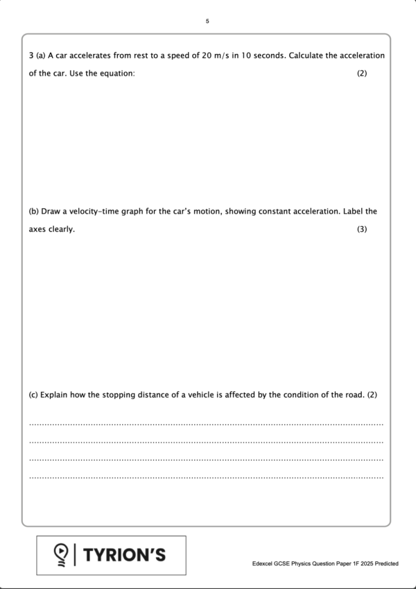 Edexcel GCSE Physics Foundation 2025 Predicted Papers 1PH0