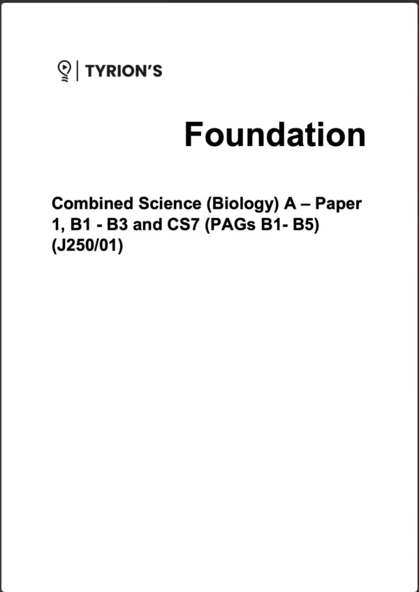 OCR GCSE Combined Science A Foundation 2025 Predicted Papers J250