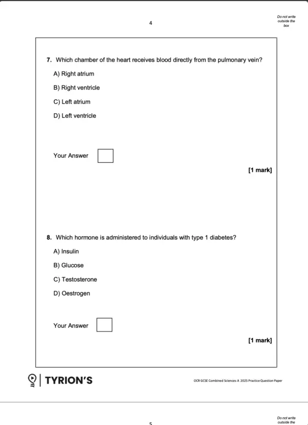 OCR GCSE Combined Science A Foundation 2025 Predicted Papers J250