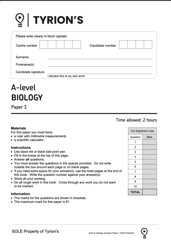 AQA A Level Biology 2025 Predicted Papers 7402 - Image 2