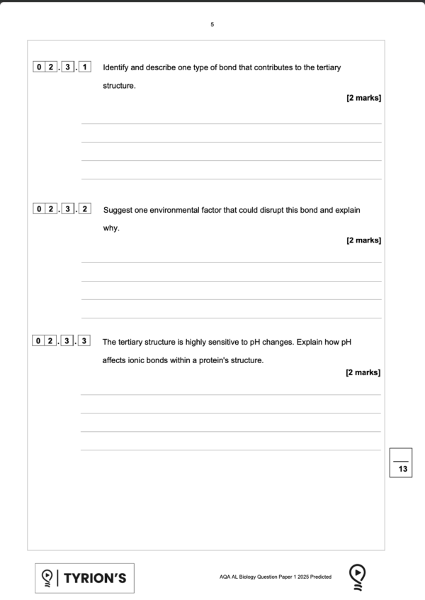 AQA A Level Biology 2025 Predicted Papers 7402 - Image 3