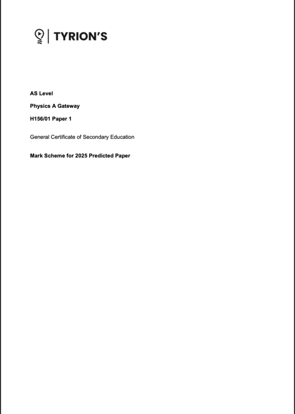 OCR AS Level Physics A 2025 Predicted Papers H156