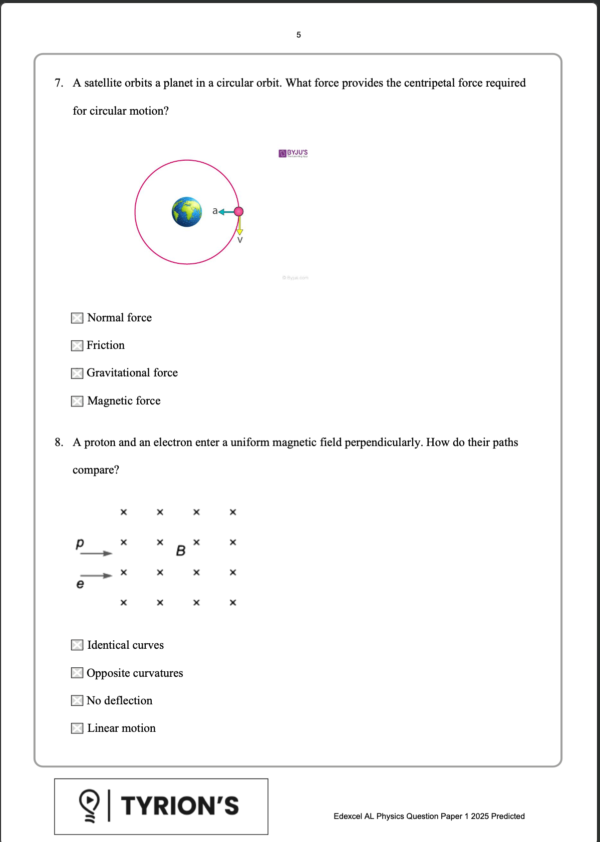 Edexcel A Level Physics 2025 Predicted Papers 9PH0