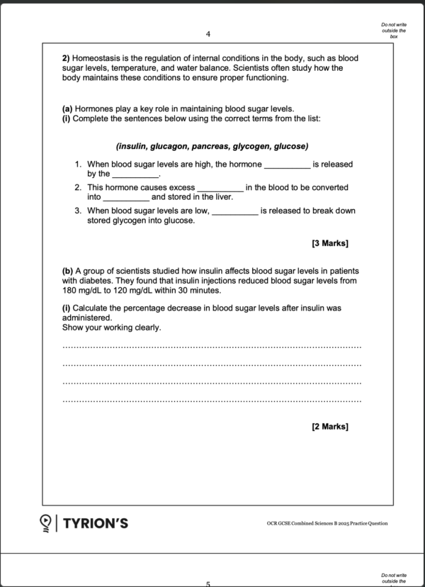 OCR GCSE Combined Science B Higher 2025 Predicted Papers J260