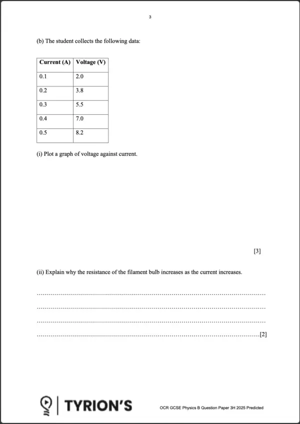 OCR GCSE Physics B Higher 2025 Predicted Papers J259