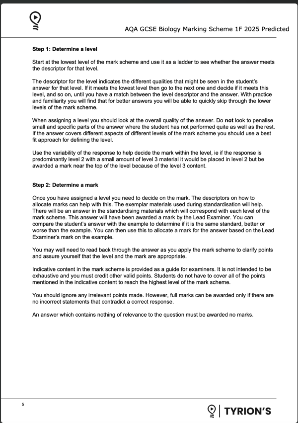 AQA GCSE Biology Foundation 2025 Predicted Papers 8461