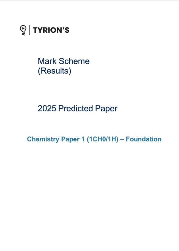 Edexcel GCSE Chemistry Higher 2025 Predicted Papers 1CH0