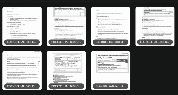 EDEXCEL IAL BIOLOGY 2025 PREDICTED PAPERS